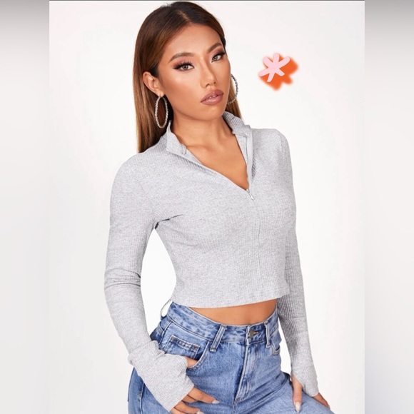 SHEIN | Qutie | Cropped Long Sleeve w/ thumb hole - Picture 1 of 4